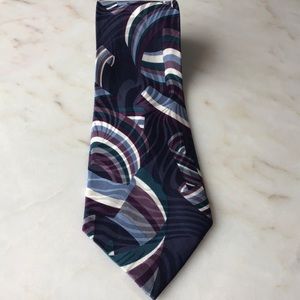 Vintage Polifroni Milano mod print silk necktie
